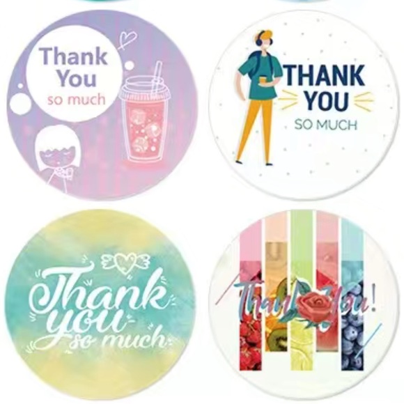 500 Summer Fun Thank You Stickers 1 inch , Roll, Round PRICE IS FIRM - Picture 3 of 3